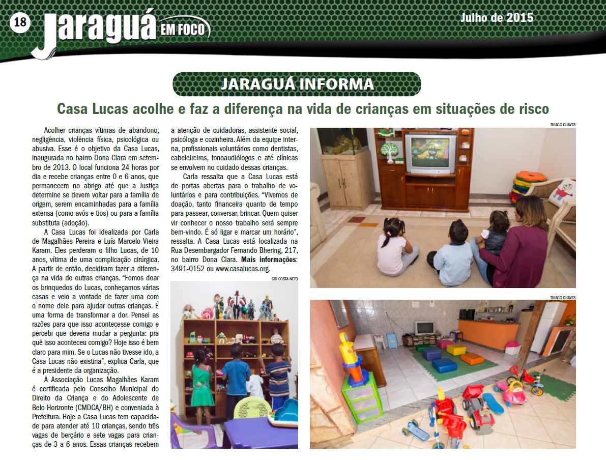 Casa Lucas acolhe e faz a diferença na vida de crianças em situação de risco - Jaraguá em Foco
